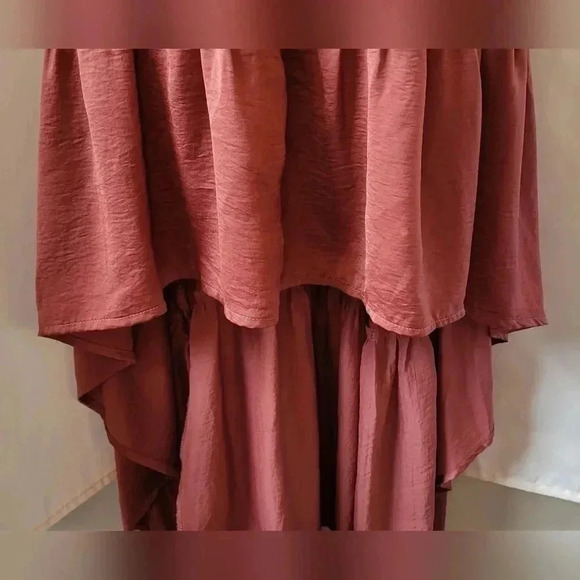 BaeVely high-low tie front dress, size medium, color Baked Rose - Picture 11 of 12
